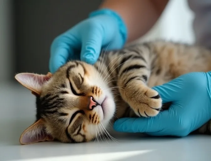 Specialist carefully handling a deceased cat with dignity in Upwey